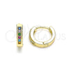 Argolla Huggie 02.210.0598.4.10 Oro Laminado, con Multicolor Micro Pave, Pulido, Tono Dorado
