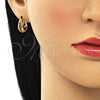 Argolla Huggie 02.210.0599.1.15 Oro Laminado, con Granate Zirconia Cubica, Pulido, Tono Dorado
