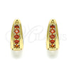 Argolla Huggie 02.210.0599.1.15 Oro Laminado, con Granate Zirconia Cubica, Pulido, Tono Dorado
