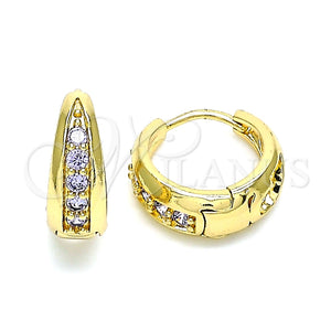 Argolla Huggie 02.210.0599.2.15 Oro Laminado, con Amatista Zirconia Cubica, Pulido, Tono Dorado