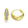 Argolla Huggie 02.210.0599.2.15 Oro Laminado, con Amatista Zirconia Cubica, Pulido, Tono Dorado