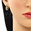 Argolla Huggie 02.210.0599.3.15 Oro Laminado, con Rosado Zirconia Cubica, Pulido, Tono Dorado