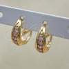 Argolla Huggie 02.210.0599.3.15 Oro Laminado, con Rosado Zirconia Cubica, Pulido, Tono Dorado