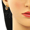 Argolla Huggie 02.210.0599.4.15 Oro Laminado, con Multicolor Zirconia Cubica, Pulido, Tono Dorado