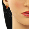 Argolla Huggie 02.210.0600.1.10 Oro Laminado, con Granate Zirconia Cubica, Pulido, Tono Dorado