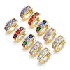 Argolla Huggie 02.210.0600.2.10 Oro Laminado, con Amatista Zirconia Cubica, Pulido, Tono Dorado