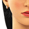 Argolla Huggie 02.210.0600.3.10 Oro Laminado, con Rosado Zirconia Cubica, Pulido, Tono Dorado