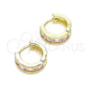 Argolla Huggie 02.210.0600.3.10 Oro Laminado, con Rosado Zirconia Cubica, Pulido, Tono Dorado