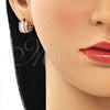 Argolla Huggie 02.210.0601.4.12 Oro Laminado, con Rosado Zirconia Cubica, Pulido, Tono Dorado