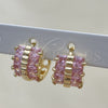 Argolla Huggie 02.210.0601.4.12 Oro Laminado, con Rosado Zirconia Cubica, Pulido, Tono Dorado
