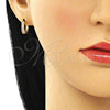 Argolla Huggie 02.210.0602.4.12 Oro Laminado, con Rosado Zirconia Cubica, Pulido, Tono Dorado