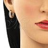 Argolla Huggie 02.210.0603.3.15 Oro Laminado, con Rosado Zirconia Cubica, Pulido, Tono Dorado