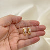 Argolla Huggie 02.210.0603.3.15 Oro Laminado, con Rosado Zirconia Cubica, Pulido, Tono Dorado