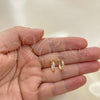 Argolla Huggie 02.210.0604.4.12 Oro Laminado, con Rosado Zirconia Cubica, Pulido, Tono Dorado