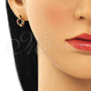 Argolla Huggie 02.210.0605.10 Oro Laminado, con Granate Zirconia Cubica, Pulido, Tono Dorado
