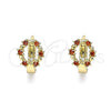 Argolla Huggie 02.210.0605.10 Oro Laminado, con Granate Zirconia Cubica, Pulido, Tono Dorado