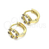 Argolla Huggie 02.210.0605.1.10 Oro Laminado, con Amatista Zirconia Cubica, Pulido, Tono Dorado