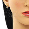 Argolla Huggie 02.210.0605.2.10 Oro Laminado, con Rosado Zirconia Cubica, Pulido, Tono Dorado