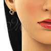 Argolla Huggie 02.210.0605.3.10 Oro Laminado, con Multicolor Zirconia Cubica, Pulido, Tono Dorado