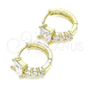 Argolla Huggie 02.210.0606.12 Oro Laminado, con Blanca Zirconia Cubica, Pulido, Tono Dorado