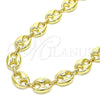 Gargantilla Basica 04.63.1411.30 Oro Laminado, Diseño de Puff Mariner, Pulido, Tono Dorado (Grosor 13 MM, 30 Pulgadas de Largo)