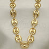 Gargantilla Basica 04.63.1411.30 Oro Laminado, Diseño de Puff Mariner, Pulido, Tono Dorado (13 MM Thickness, 30 Inches Length)