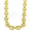 Gargantilla Basica 04.63.1411.30 Oro Laminado, Diseño de Puff Mariner, Pulido, Tono Dorado (13 MM Thickness, 30 Inches Length)