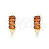 Argolla Huggie 02.210.0607.1.12 Oro Laminado, con Granate Zirconia Cubica, Pulido, Tono Dorado
