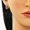Argolla Huggie 02.210.0609.12 Oro Laminado, con Granate Zirconia Cubica, Pulido, Tono Dorado