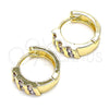Argolla Huggie 02.210.0609.1.12 Oro Laminado, con Amatista Zirconia Cubica, Pulido, Tono Dorado
