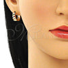 Argolla Huggie 02.210.0609.3.12 Oro Laminado, con Multicolor Zirconia Cubica, Pulido, Tono Dorado