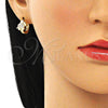 Argolla Huggie 02.210.0610.15 Oro Laminado, Diseño de Elefante, con Blanca Zirconia Cubica, Pulido, Tono Dorado