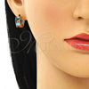 Argolla Huggie 02.210.0612.2.12 Oro Laminado, Diseño de Baguette, con Multicolor Zirconia Cubica, Pulido, Tono Dorado