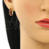Argolla Huggie 02.210.0614.15 Oro Laminado, Diseño de Corazón, con Granate Zirconia Cubica, Pulido, Tono Dorado