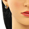 Argolla Huggie 02.210.0615.1.12 Oro Laminado, con Multicolor Zirconia Cubica, Pulido, Tono Dorado