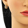 Argolla Huggie 02.210.0616.12 Oro Laminado, con Granate Zirconia Cubica, Pulido, Tono Dorado