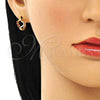 Argolla Huggie 02.210.0618.12 Oro Laminado, Diseño de Corazón, con Granate Zirconia Cubica, Pulido, Tono Dorado