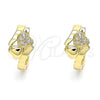 Argolla Huggie 02.210.0619.15 Oro Laminado, Diseño de Corazón, con Blanca Micro Pave, Pulido, Tono Dorado