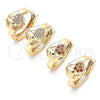 Argolla Huggie 02.210.0619.15 Oro Laminado, Diseño de Corazón, con Blanca Micro Pave, Pulido, Tono Dorado