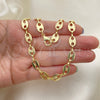Gargantilla Basica 04.326.0002.22 Oro Laminado, Diseño de Puff Mariner, Pulido, Tono Dorado (08 MM Thickness, 22 Inches Length)
