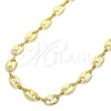 Gargantilla Basica 04.326.0002.22 Oro Laminado, Diseño de Puff Mariner, Pulido, Tono Dorado (08 MM Thickness, 22 Inches Length)
