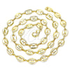 Gargantilla Basica 04.326.0002.22 Oro Laminado, Diseño de Puff Mariner, Pulido, Tono Dorado (08 MM Thickness, 22 Inches Length)