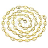 Gargantilla Basica 04.326.0002.30 Oro Laminado, Diseño de Puff Mariner, Pulido, Tono Dorado (08 MM Thickness, 30 Inches Length)