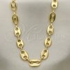 Gargantilla Basica 04.326.0002.30 Oro Laminado, Diseño de Puff Mariner, Pulido, Tono Dorado (08 MM Thickness, 30 Inches Length)