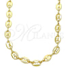 Gargantilla Basica 04.326.0002.30 Oro Laminado, Diseño de Puff Mariner, Pulido, Tono Dorado (08 MM Thickness, 30 Inches Length)