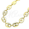 Gargantilla Basica 04.326.0003.24 Oro Laminado, Diseño de Puff Mariner, Pulido, Tono Dorado (10 MM Thickness, 24 Inches Length)