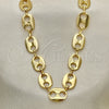 Gargantilla Basica 04.326.0003.24 Oro Laminado, Diseño de Puff Mariner, Pulido, Tono Dorado (10 MM Thickness, 24 Inches Length)