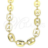 Gargantilla Basica 04.326.0003.24 Oro Laminado, Diseño de Puff Mariner, Pulido, Tono Dorado (10 MM Thickness, 24 Inches Length)