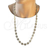 Gargantilla Basica 04.326.0003.30 Oro Laminado, Diseño de Puff Mariner, Pulido, Tono Dorado (10 MM Thickness, 30 Inches Length)