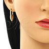 Argolla Huggie 02.210.0624.12 Oro Laminado, Diseño de Candado y Corazón, con Zafiro Azul Micro Pave, Pulido, Tono Dorado